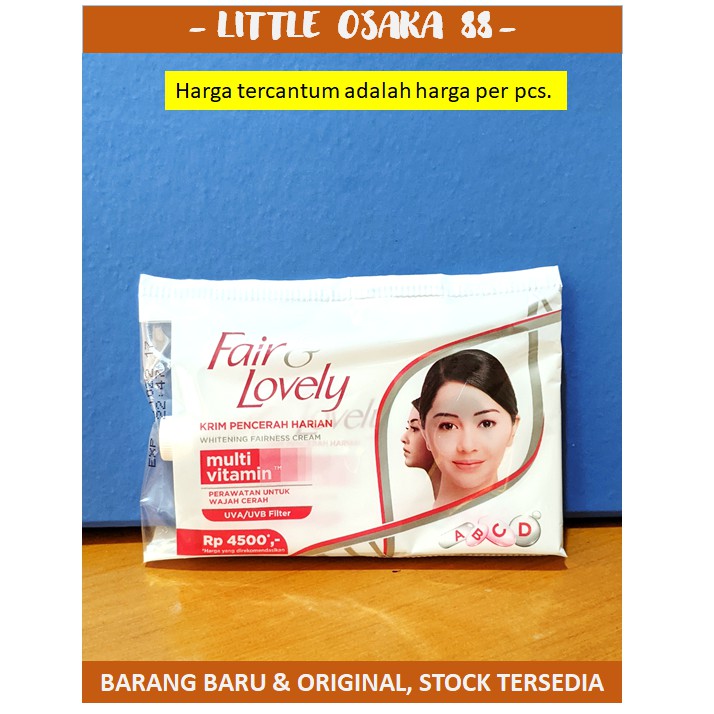 Fair Lovely Sachet Krim Muka Cream 9 gr Per Sachet
