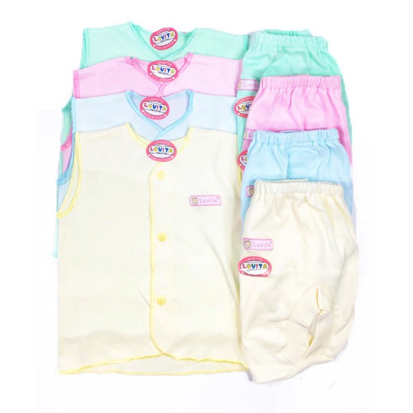 baju bayi luvita setelan baju kutung 4SET size newborn