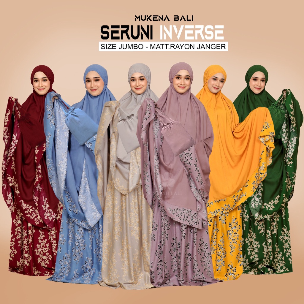 MUKENA BALI SERUNI INVERS SIZE JUMBO/MUKENA BALI SERUNI BY INDAH BALI/MUKENA KHAS BALI