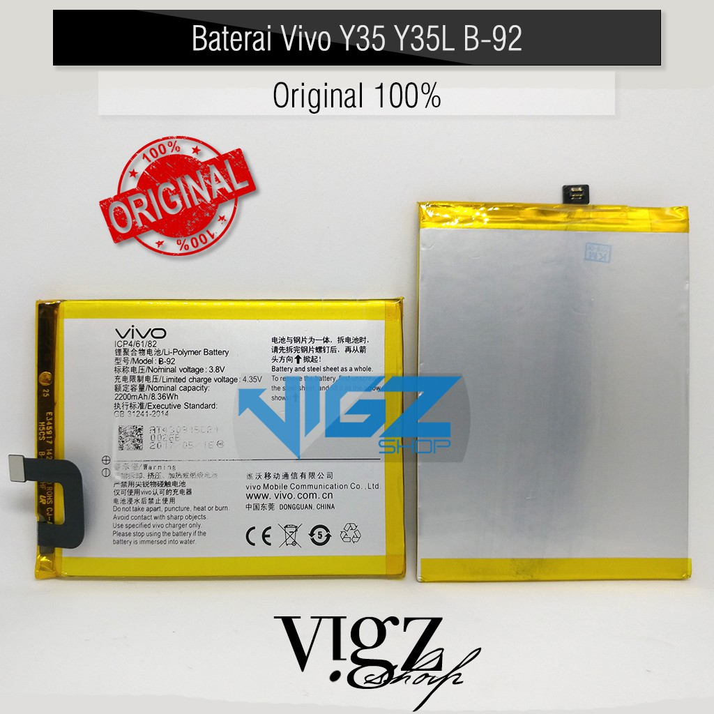 Baterai Vivo Y35 Y35L B-92 Original 100%