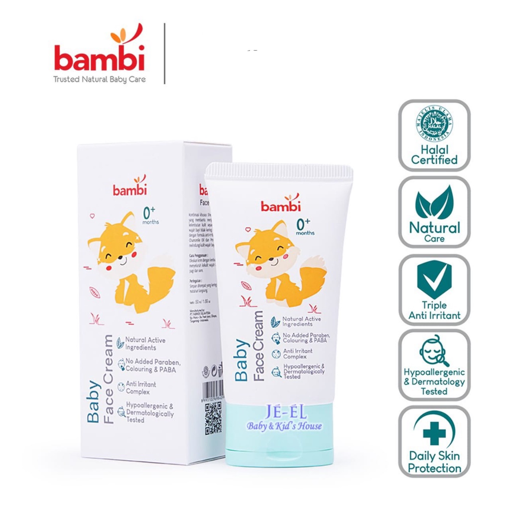 Bambi Baby Face Cream 50ml/Lotion Pelembab Perawatan Wajah Bayi