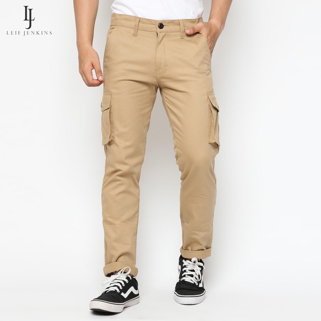 Khaki Long Cargo Pants
