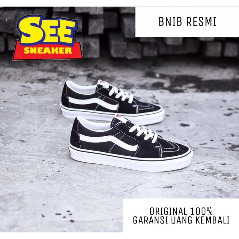 Vans Sk8 Low Black White Resmi Navya