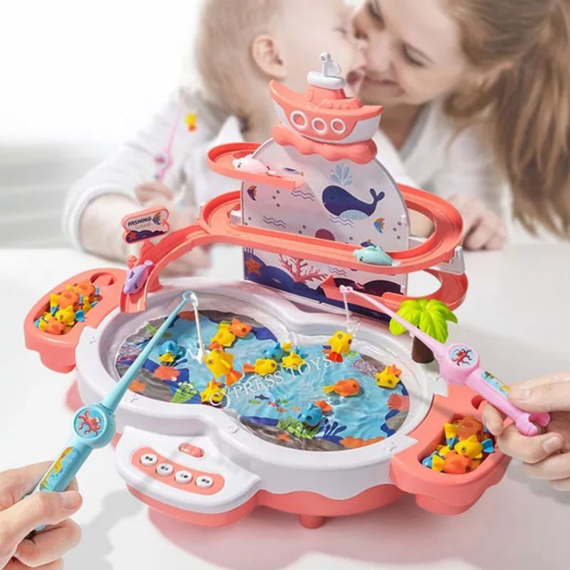 Mainan anak pancingan fishing hero 3 in 1 magnetic dolphin