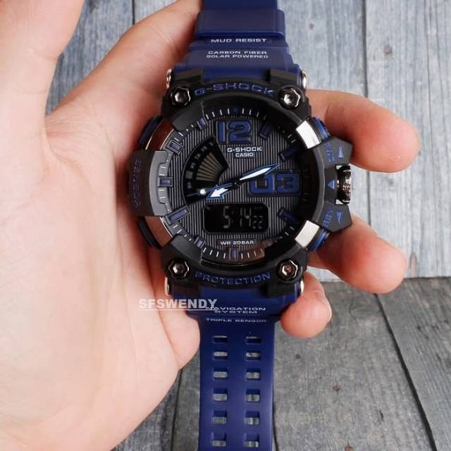 Jam Tangan Casio Fashion Pria Gshock 1802 Water Resist - Hitam tali Biru