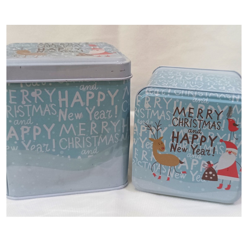 REJECT SALE!!! Christmas Season Tin Box Set / Kotak Kaleng Tempat Penyimpanan Hadiah Aksesoris Natal