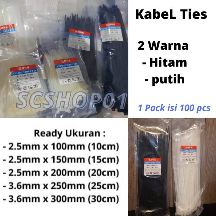 

ORGANIZER-DOCUMENT- KABEL TIS TIES / CABLE TIE 10CM / 15CM / 20CM / 25CM / 30 CM - 2.5 X 1 - 2.5 X