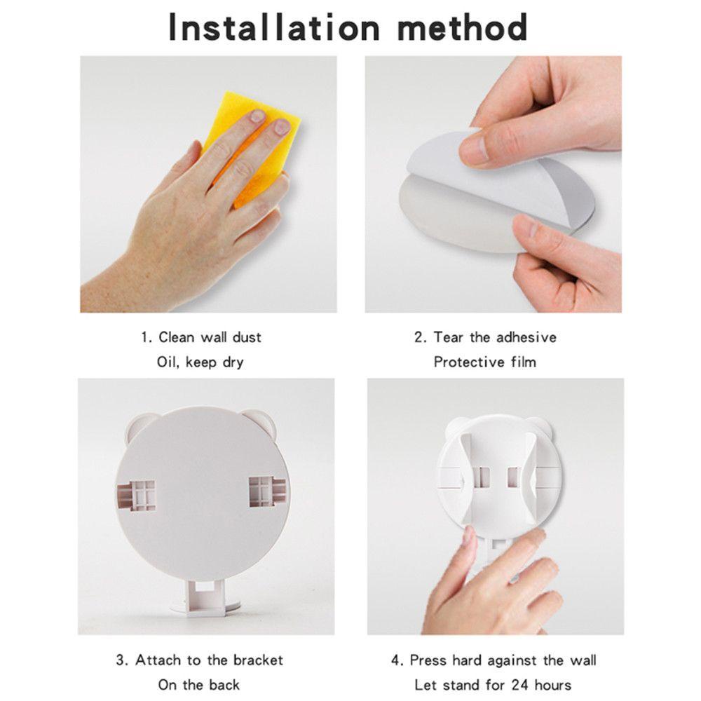 Solighter Tempat Sikat Gigi Elektrik Creative Stand Auto Lock &amp; Release Adhesive Bathroom Holder