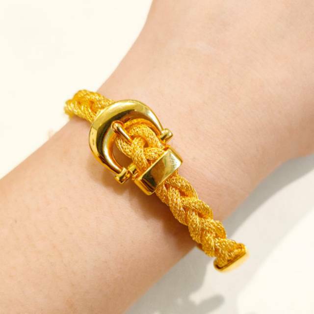 gelang emas asli kadar 875 model rante polos