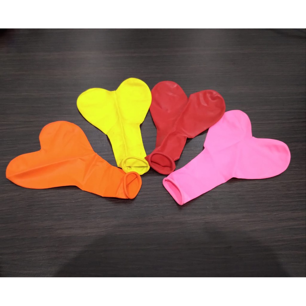 Balon Hati Polos Isi 10pcs mix warna/ campur warna /Balon Love /Balon Dekorasi /Balon Latex