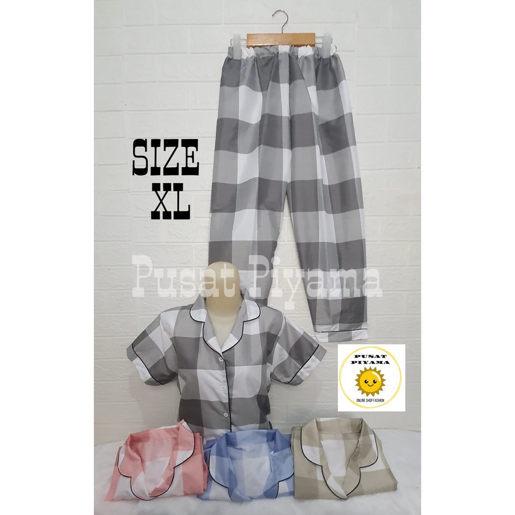 Baju Tidur Piyama Wanita Kotak Nona Motif Pajamas Cewek Dewasa Kekinian