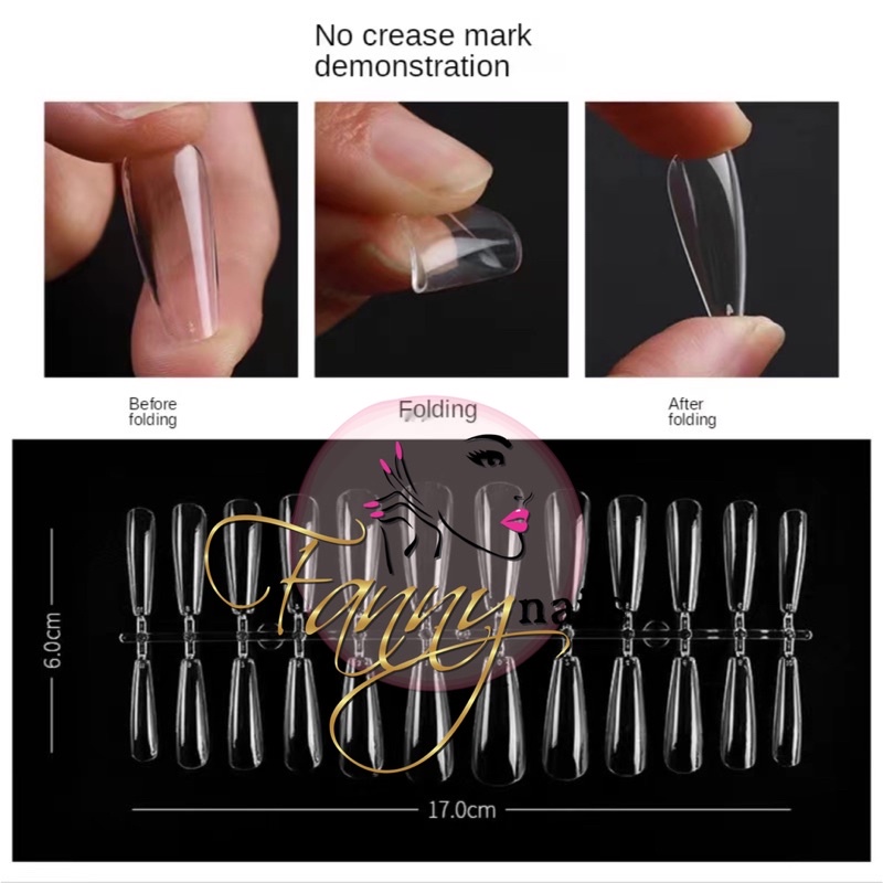 NEW SOFT NAIL ELASTIC TIP NAILS KUKU PALSU LENTUR UNTUK NAIL EXTENSION APRES TIDAK MUDAH PATAH KUPAL NAIL EXTENSION HALF TIP PREMIUM FAKE NAILS STRONG MATERIAL