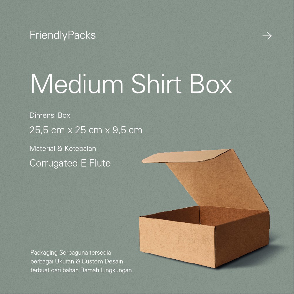 

Medium Shirt Box Packaging Corrugated / Kotak Baju / Kemasan T - Shirt