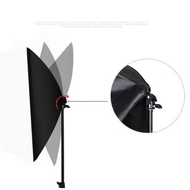 Lebih Bagus Paket Lampu Studio Softbox Lighting Dan Light Stand + Light 45 watt