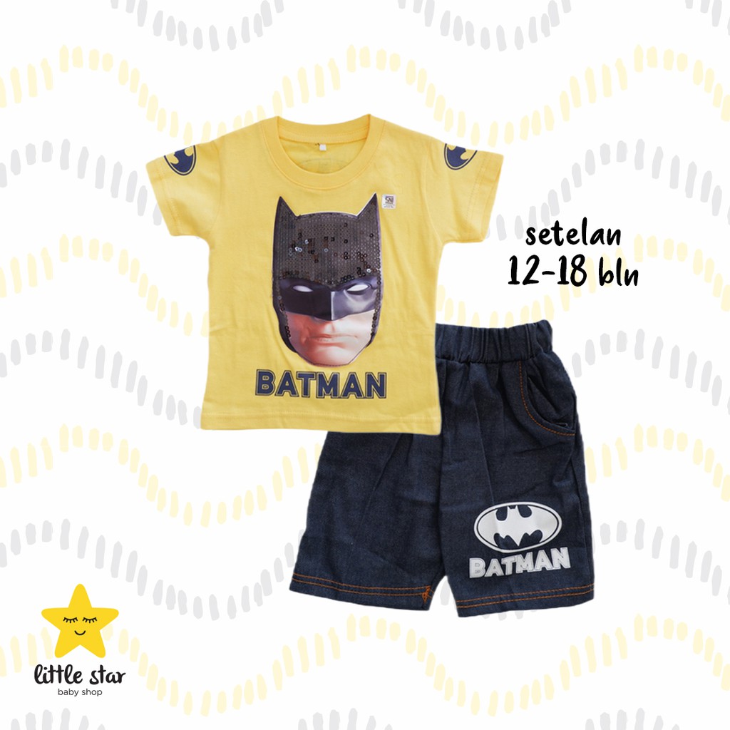 Setelan Anak Cowok | Set Baju Batman Anak Laki | Kaos Celana