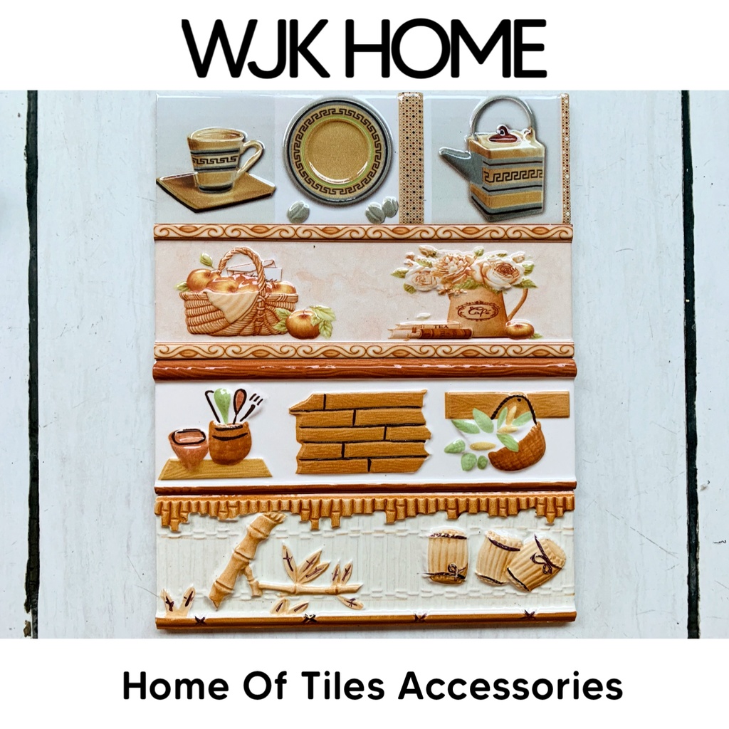 Lis Keramik Dinding Dapur Timbul Ukuran 8x25 cm Import 2