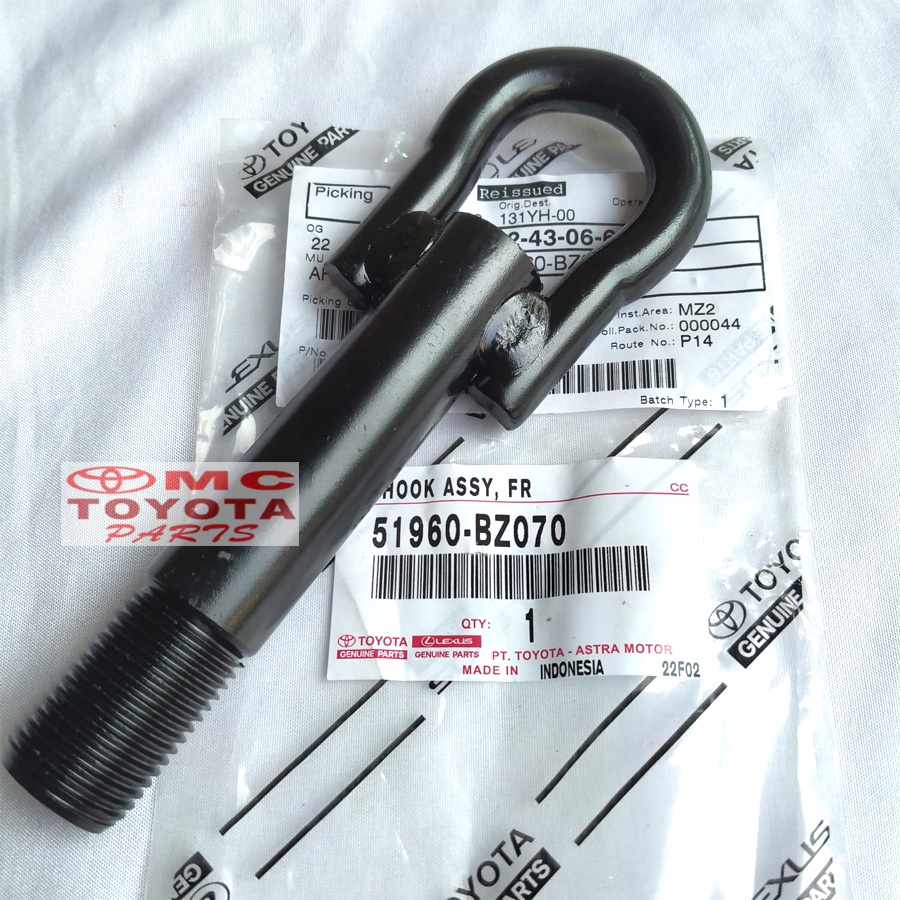 Towing Hook / Besi Cantolan Derek Depan Agya Ayla Calya 51960-BZ070