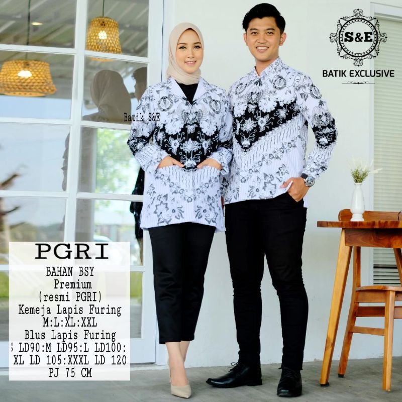 Seragam PGRI Pria dan Wanita Terbaru Full Furing Bahan Halus Standar Nasional / Kemeja PGRI pria lapis furing / baju PGRI Wanita terbaru full furing