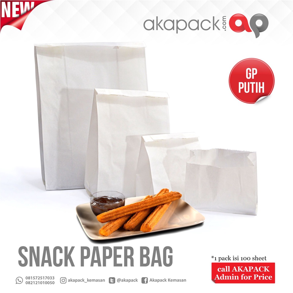 Jual Kantong Kertas Paper Bag Makanan Polos Uk X X Cm Shopee