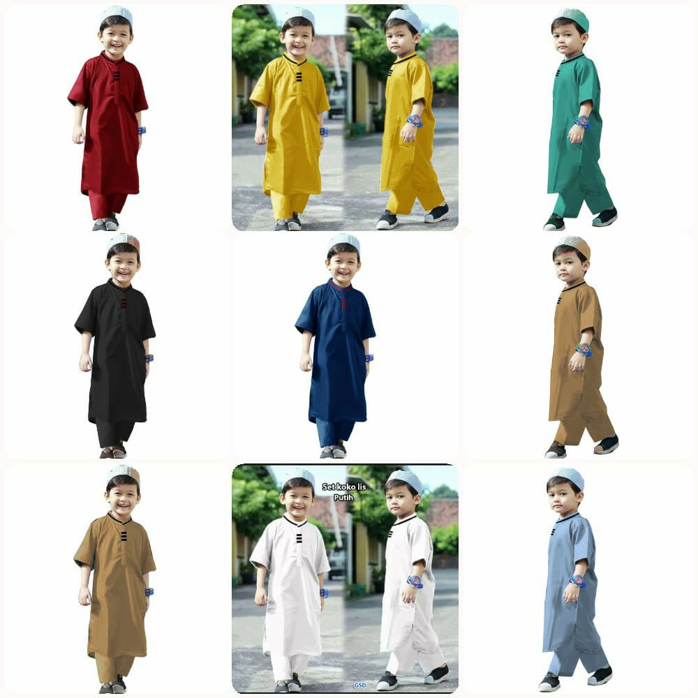 COD Grosir Baju Koko Pakistan Anak / Stelan Baju Muslim Anak Laki Laki 1 2 3 4 5 6 7 8 THN