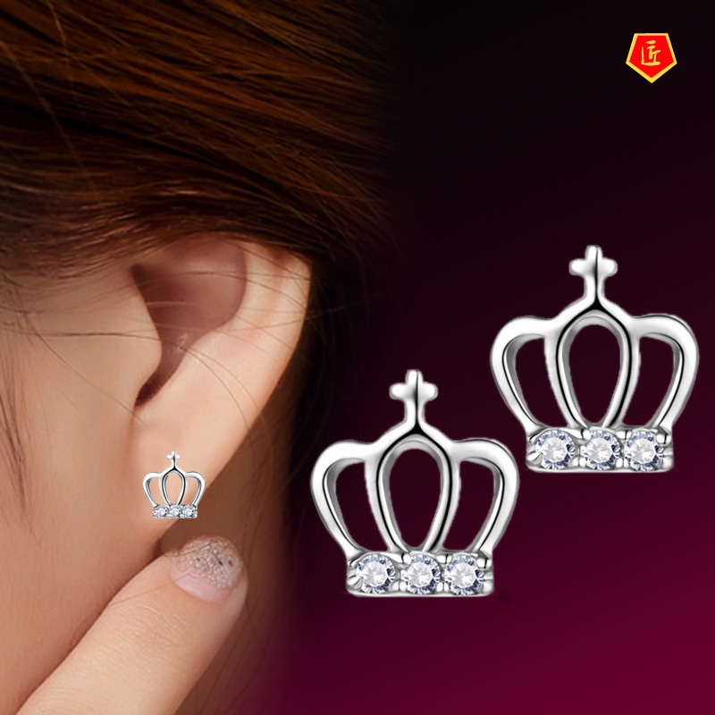 [Ready Stock]Women's Simple Cross Crown Stud Earring