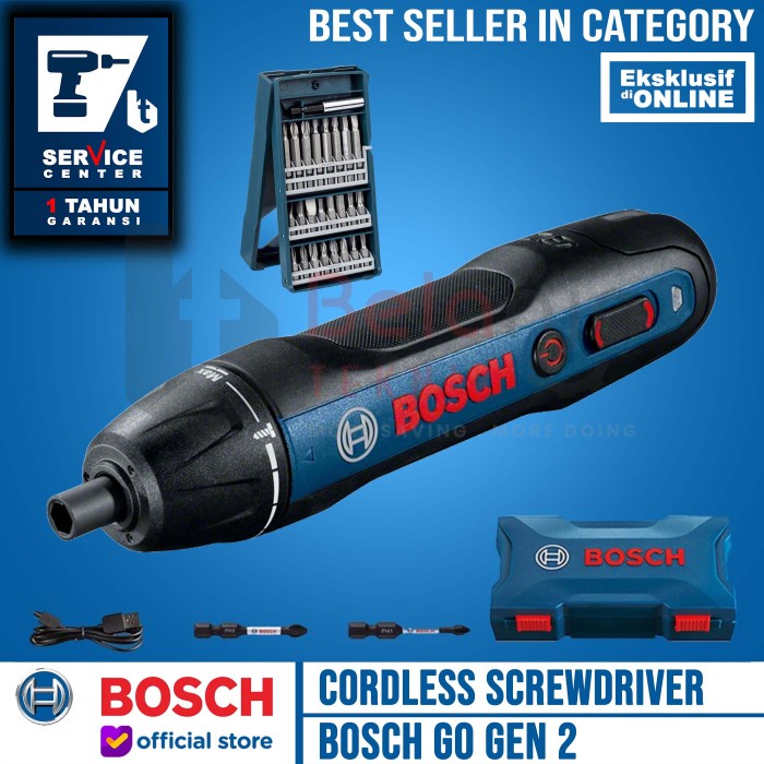 BOSCH GO Gen 2 Obeng Baterai Cordless Screwdriver Plus Mata Obeng 25Pc