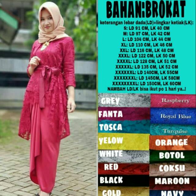Stelan kebaya modern brukat lace jumbo bigsize murah ld 150
