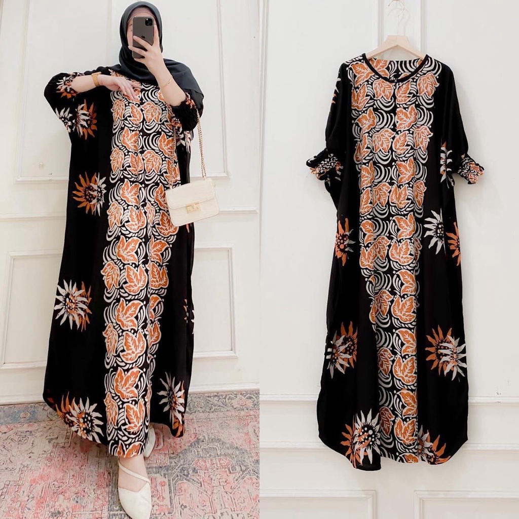 DASTER KAFTAN JUMBO LD 160 CM DASTER ARAB KELELAWAR LENGAN PANJANG PB 138 TIEDYE CAP BUSUI-25 kaftan cap