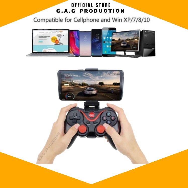 SALEE.. Gamepad X3 ORIGINAL bluetooth smartphone joystick PC holder wireless