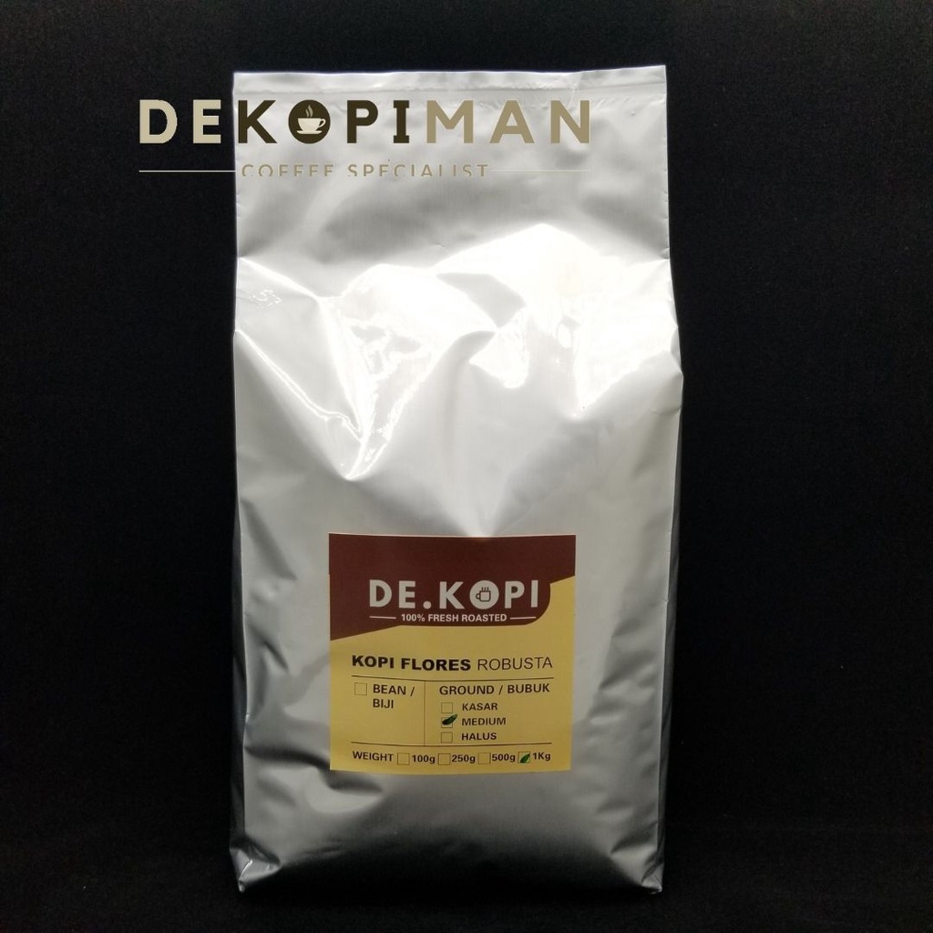 

Kopi Bubuk Robusta Flores Fresh Roasted 1 Kg De.Kopi Jaminan Mutu Aroma Khas Kopi Wangi Semerbak