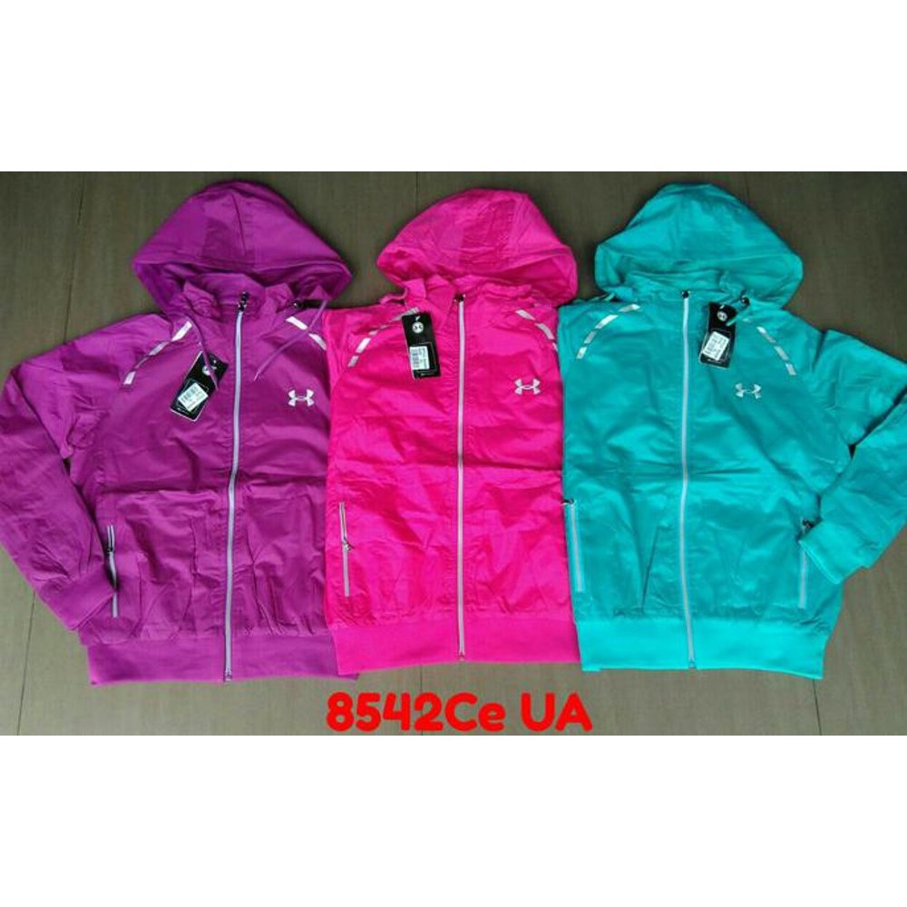 Jaket Parasut Wanita Under Armour Waterproof Jaket Motor Windbreaker - Fuchsia M