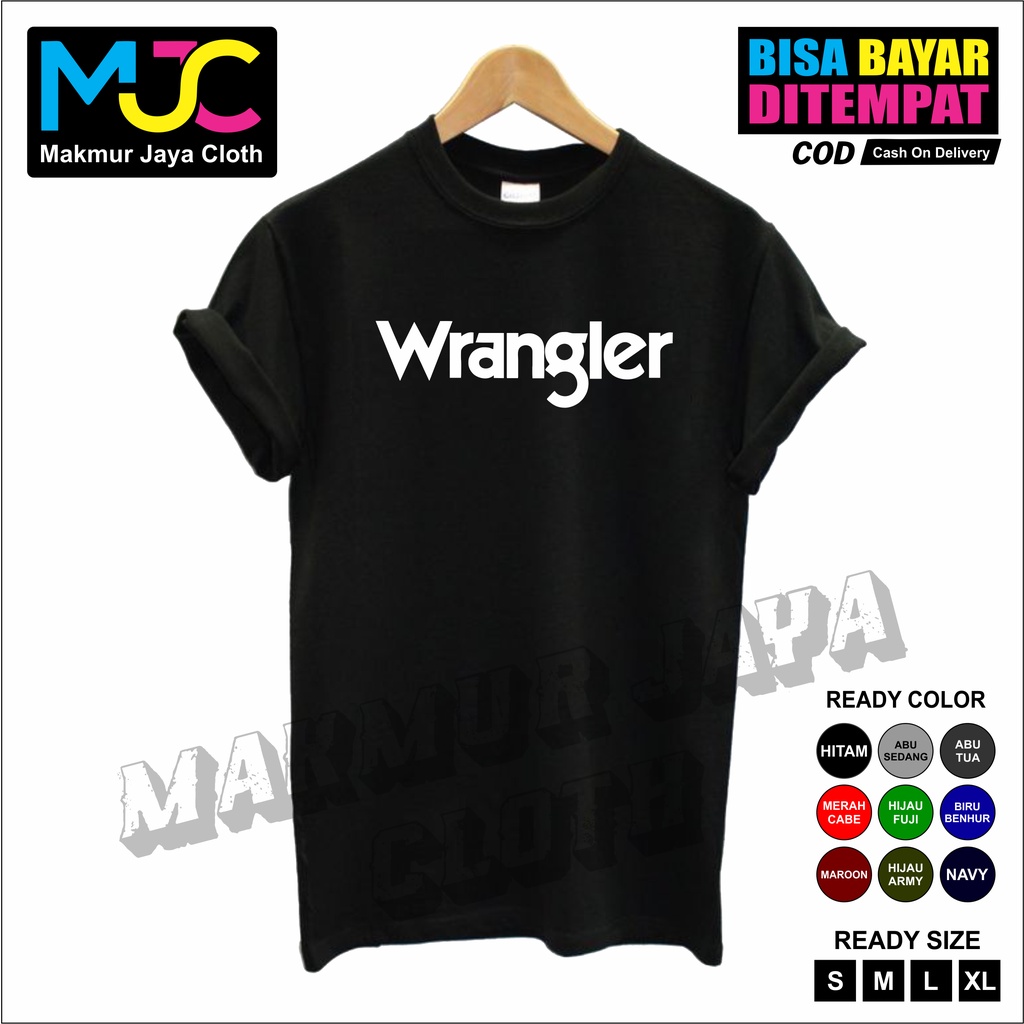 Kaos Tshirt Baju Pria Combed 30s Distro WRANGLER - PREMIUM BRAND Kaos Pria Wanita Cowok Cewek Murah 