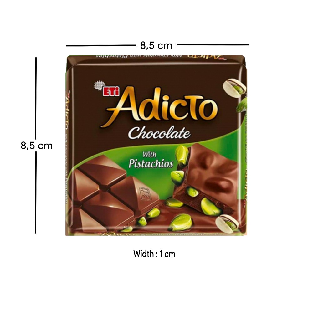 

cokelat eti adicto chocolate with pistachios 70 g | snack | camilan | jajanan