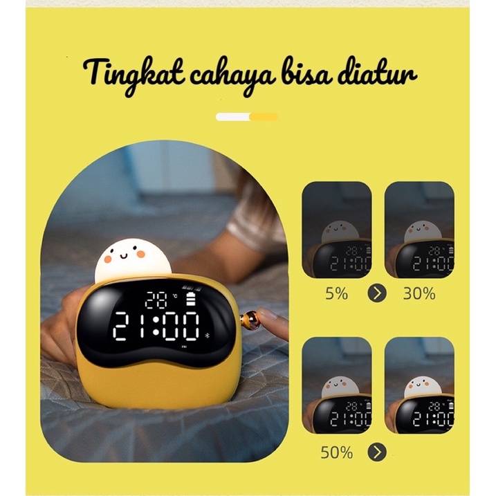 Jam digital alarm Telur lampu tidur night light JD01 rechargeable