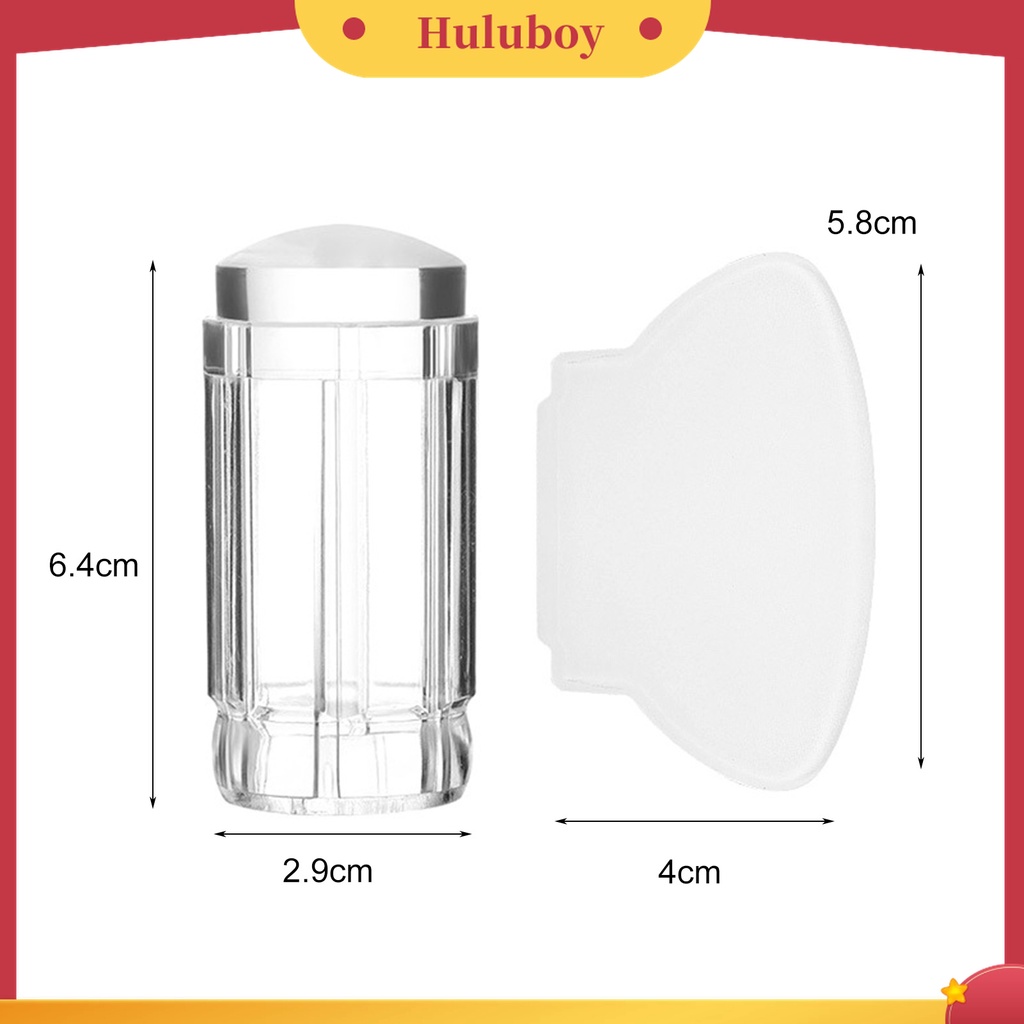 Huluboy Huluboy♡ Stempel Kuku Bahan Silikon Dapat Dilepas Dengan Scraper Untuk Manicure