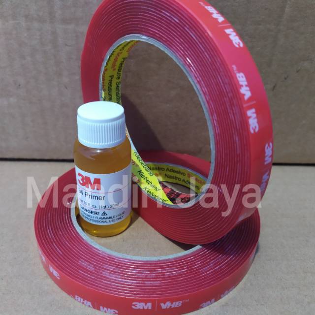 

3M double gell tape bening 4910 + perekat double tape adhesive primer 94 1 paket