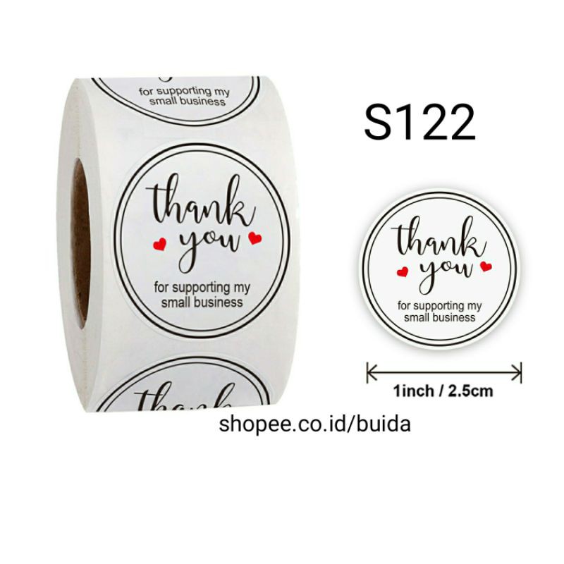 

Stiker Sticker Thank You for supporting my small business putih label segel kemasan packaging sealer