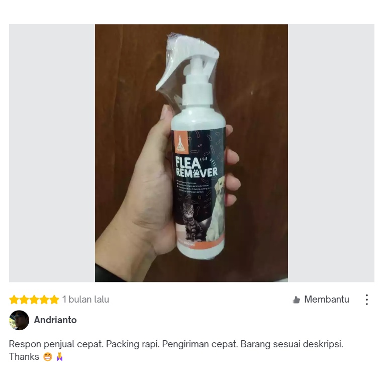 RACOON Obat Kutu Hewan Anjing &amp; Kucing Bahan Alami / Flea Remover