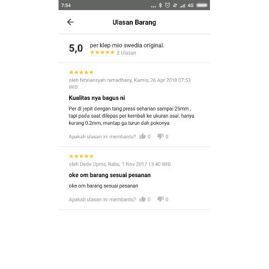 per klep mio swedia original  Bagus