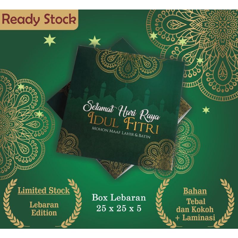 

KARDUS BOX LEBARAN MUAT 4 TOPLES 250 GRAM SELAMAT IDUL FITRI DUPLEX HAMPERS LEBARAN KOTAK COOKIES KUE KERING