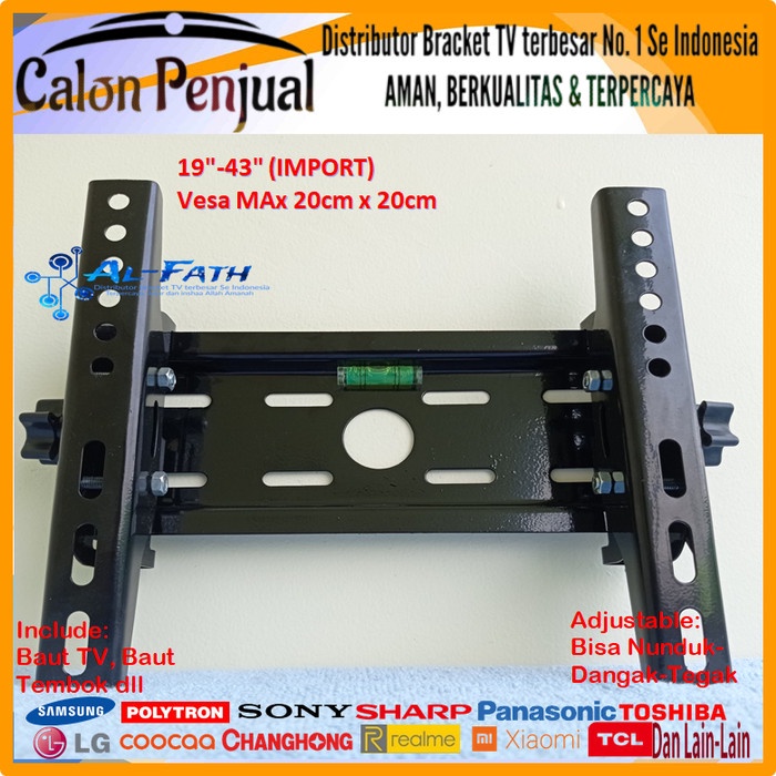 Bracket TV XIAOMI 19 s/d 43 inch IMPORT QUALITY Garansi 100% cocok