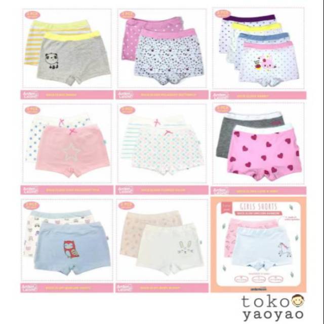 ARDENLEON (2pcs) Celana Dalam Anak Perempuan BXCE / Boxer Cewe / Girl Short