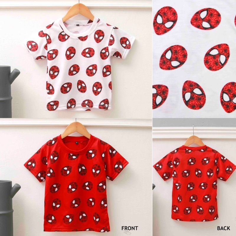 Jikialiang - KAOS ANAK LAKI LAKI &amp; PEREMPUAN USIA 1-8 TAHUN GAMBAR SPIDER