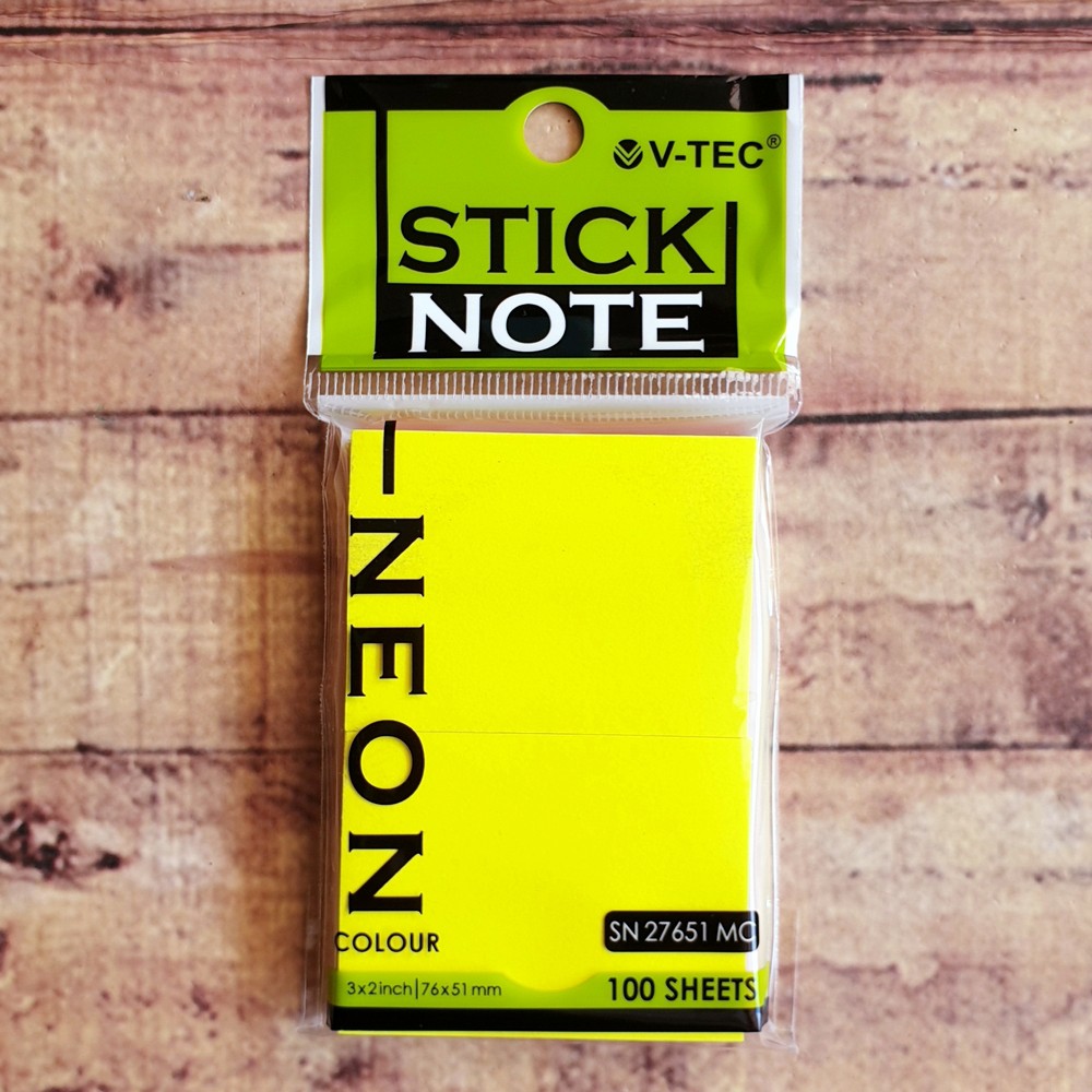 Sticky Note Neon Vtec SN 27651 MC - Stick Note Vtec 3x2inch - Book Marked Neon Colour