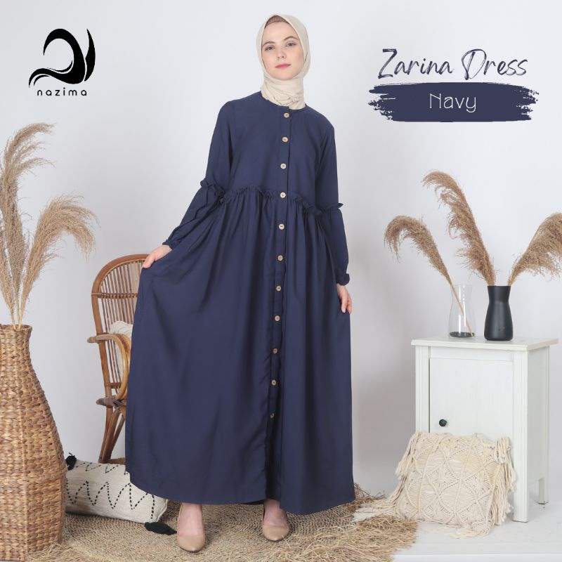 Nazima Gamis Dewasa Zarina Dress-Navy
