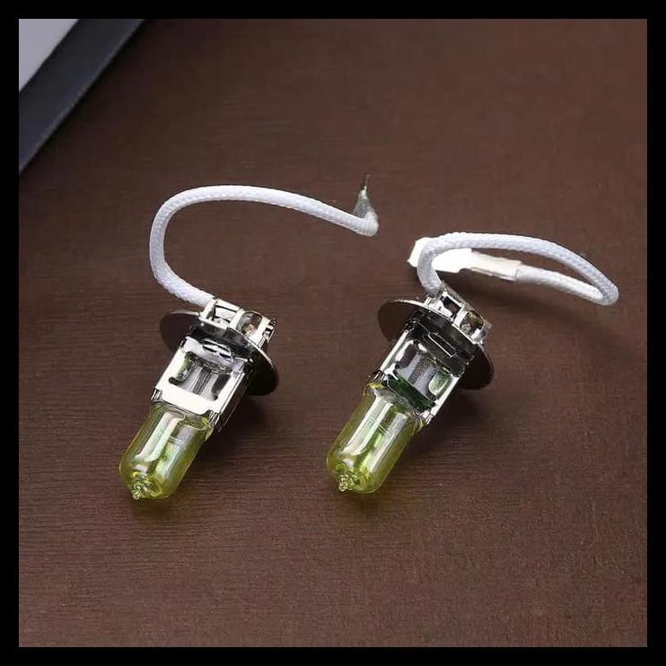 DISKON 2PCS H3 YELLOW 3000K LAMPU HALOGEN PIJAR H 3 WARNA KUNING FOGLAMP 