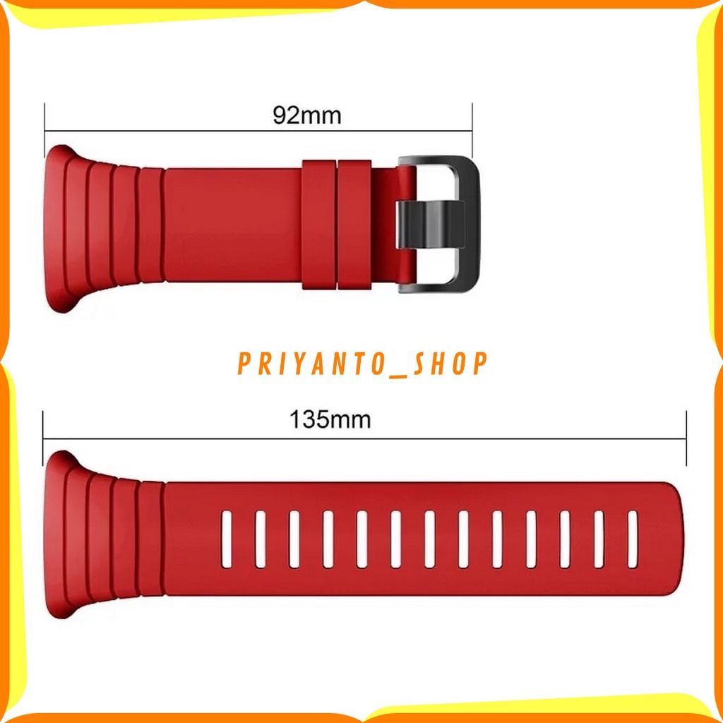 STRAP TALI JAM TANGAN RUBBER WATCH SUUNTO CORE ORIGINAL OEM RED &amp; NAVI