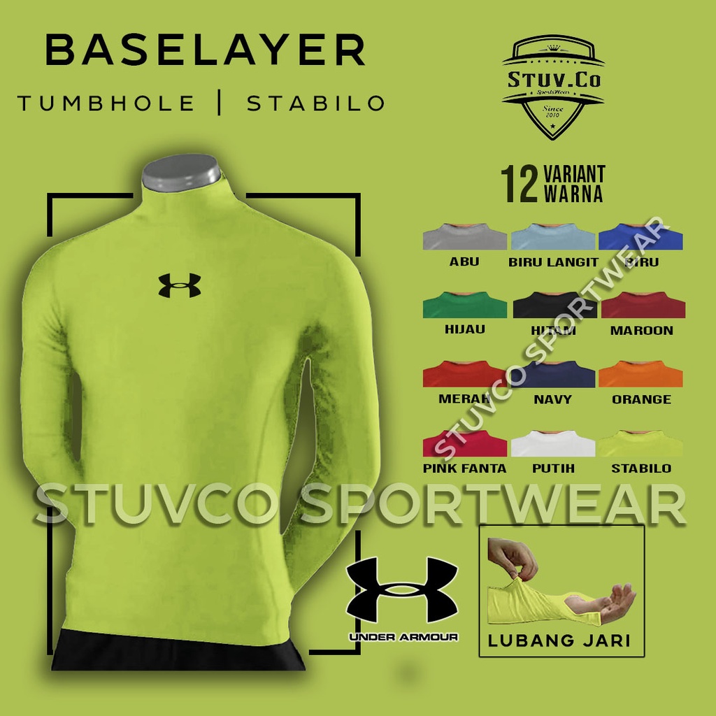 BASELAYER LENGAN PANJANG JARI LONGSLEEVE THUMBHOLE PAKAIAN OLAHRAGA DALEMAN FUTSAL SEPAK BOLA PRIA