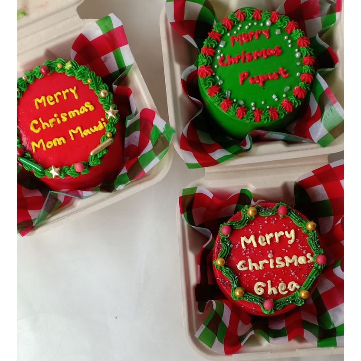 

edisi natal//bento cake//korean mini cake//lettering cake//BACA DESKRIPSI BOX
