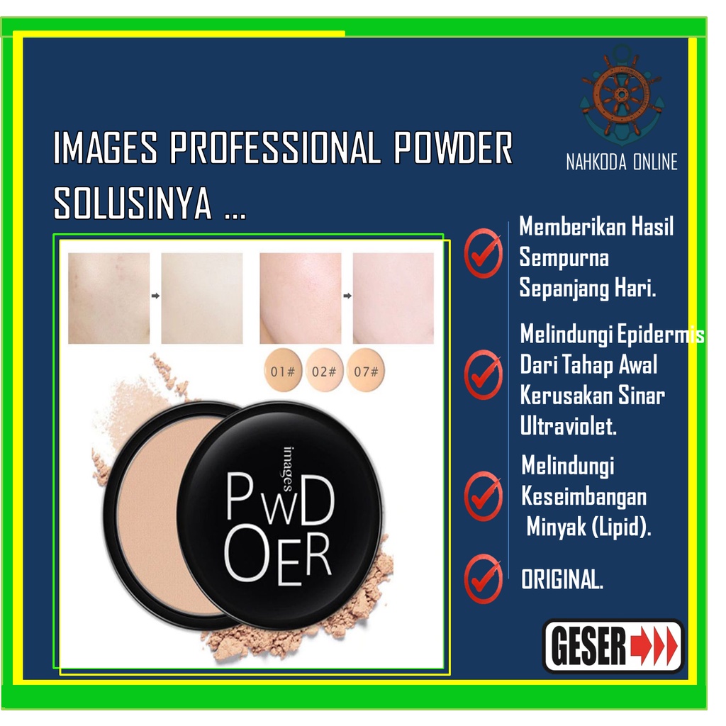 Bedak Glowing Tahan Lama Anti Air Images Professional Compact Powder / Bedak IMAGES Beauty Powder 10 gr - Bedak Padat Glowing Tahan Lama Bedak Pemutih dan Glowing - Bedak Powder Foundation Waterproof / Bedak Tahan Lama Kosmetik Wanita-2